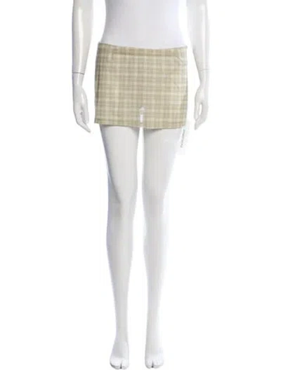 Pre-owned Miaou Plaid Print Mini Skirt In Neutrals