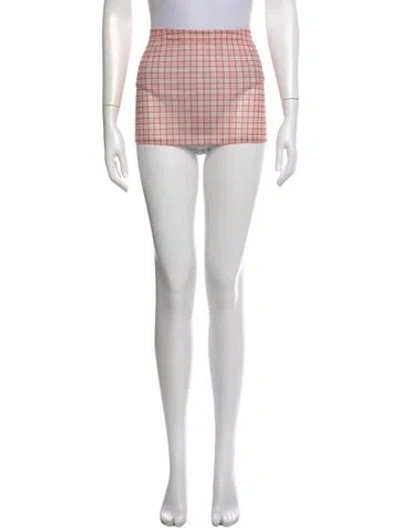 Pre-owned Miaou Plaid Print Mini Skirt In Pink