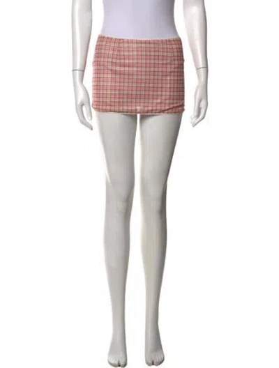 Pre-owned Miaou Plaid Print Mini Skirt In Pink