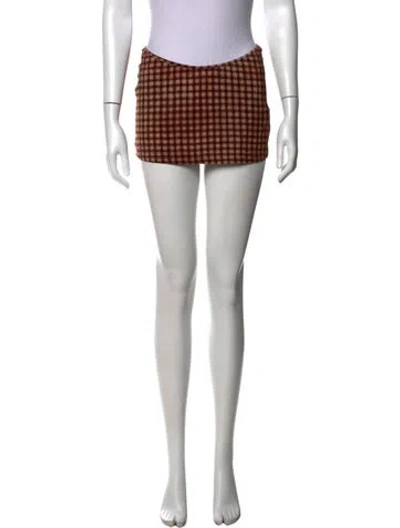 Pre-owned Miaou Plaid Print Mini Skirt In Pink