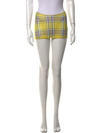 Pre-owned Miaou Plaid Print Mini Skirt In Red