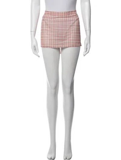 Pre-owned Miaou Plaid Print Mini Skirt W/ Tags In Pink