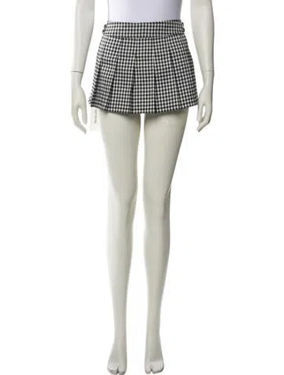 Pre-owned Miaou Plaid Print Mini Skirt W/ Tags In White