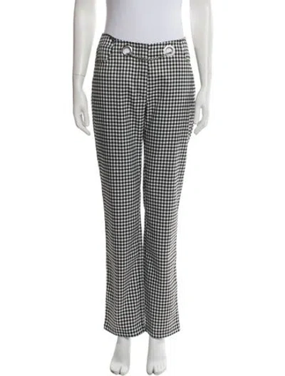 Pre-owned Miaou Plaid Print Straight Leg Pants In Blue