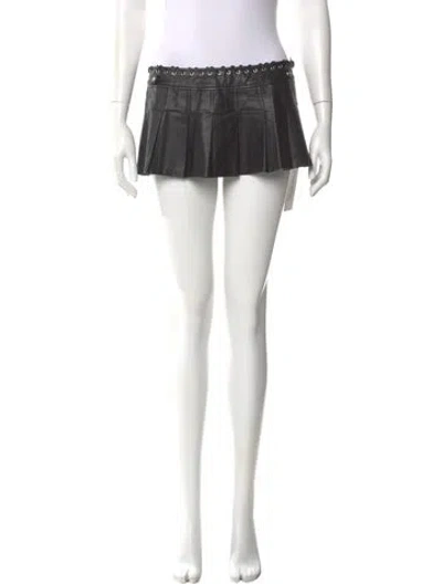 Pre-owned Miaou Pleated Accents Mini Skirt In Black