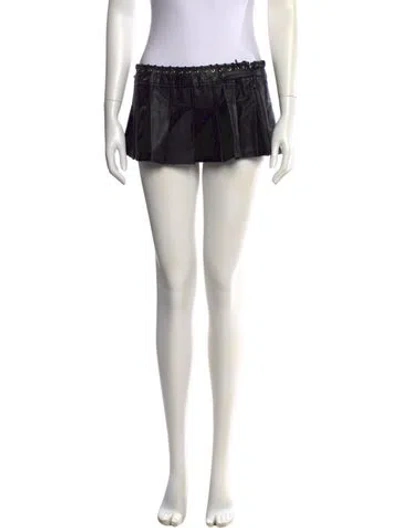 Pre-owned Miaou Pleated Accents Mini Skirt In Black