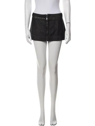 Pre-owned Miaou Pleated Accents Mini Skirt In Black