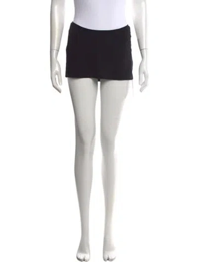 Pre-owned Miaou Pleated Accents Mini Skirt In Black