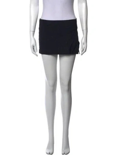 Pre-owned Miaou Pleated Accents Mini Skirt In Black