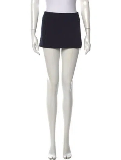 Pre-owned Miaou Pleated Accents Mini Skirt In Blue