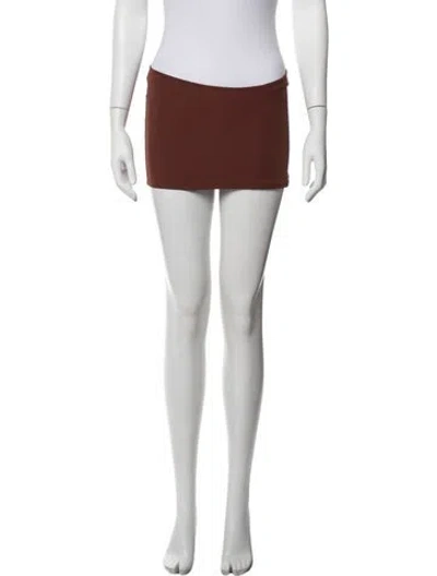 Pre-owned Miaou Pleated Accents Mini Skirt In Brown