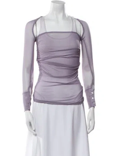 Pre-owned Miaou Pleated Accents Set In Purple