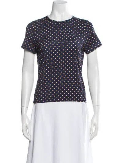 Pre-owned Miaou Polka Dot Print Crew Neck T-shirt W/ Tags In Blue