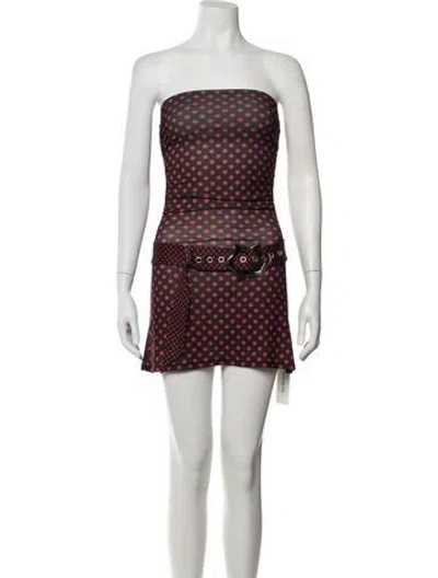 Pre-owned Miaou Polka Dot Print Mini Dress In Red
