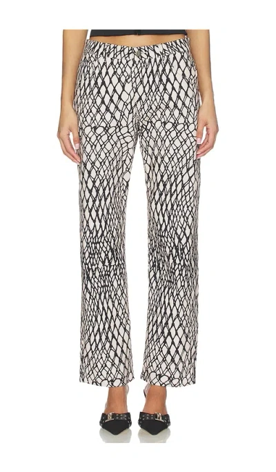 Miaou Printed Boyfriend Pant In Black