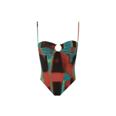 Miaou Multicolor Deia Corset In Rust Print