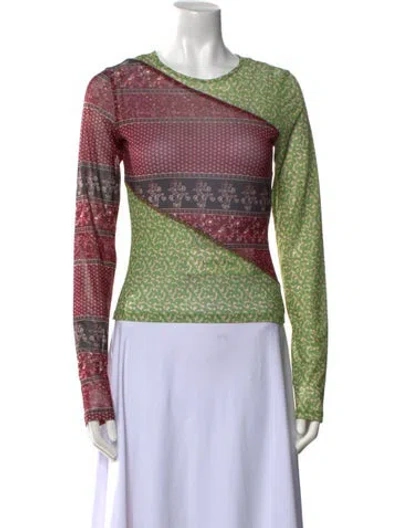 Pre-owned Miaou Printed Cowl Neck Sweatshirt In Multi
