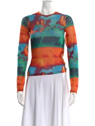 Pre-owned Miaou Printed Crew Neck Sweatshirt In Multi