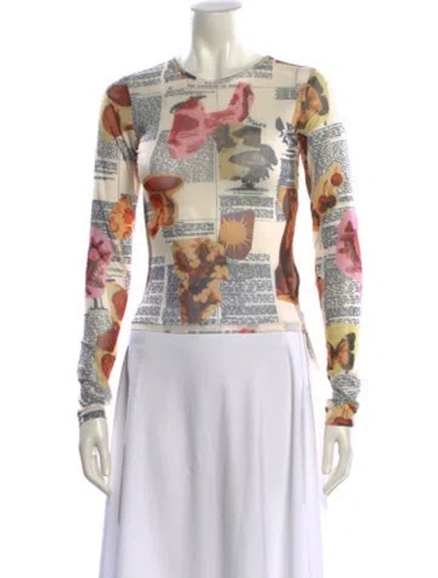 Pre-owned Miaou Printed Crew Neck Sweatshirt In Multi