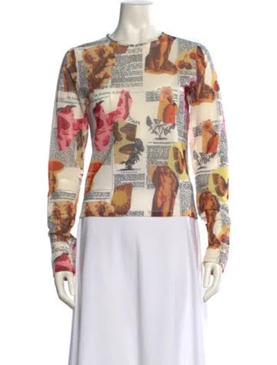 Pre-owned Miaou Printed Crew Neck Sweatshirt In Neutral