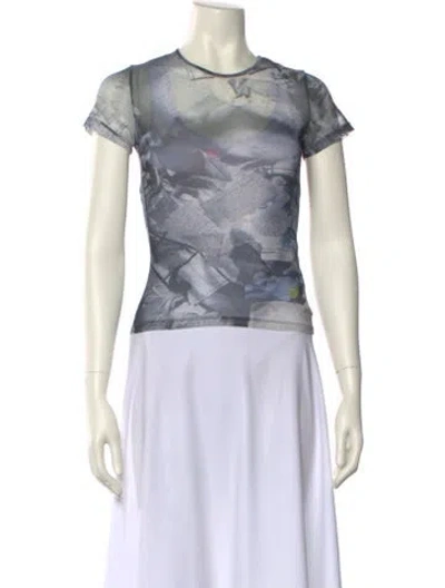 Pre-owned Miaou Printed Crew Neck Top In Multi