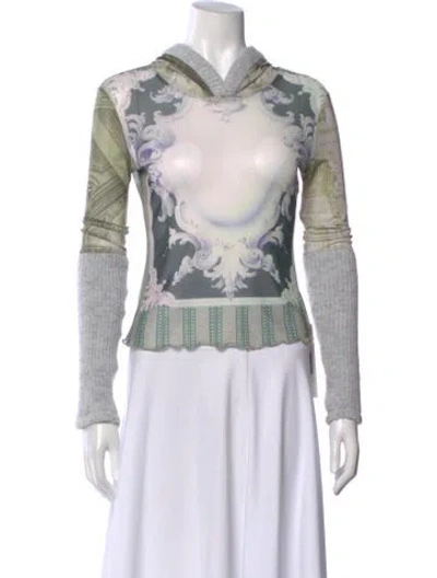 Pre-owned Miaou Printed Crew Neck Top In Multi