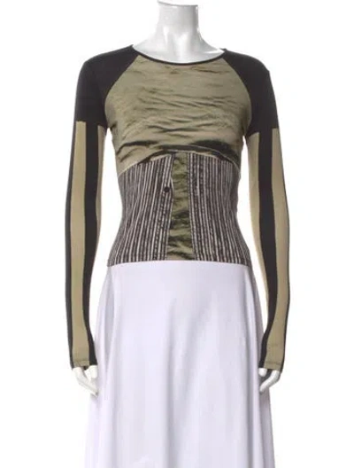 Pre-owned Miaou Printed Crew Neck Top In Multicolor