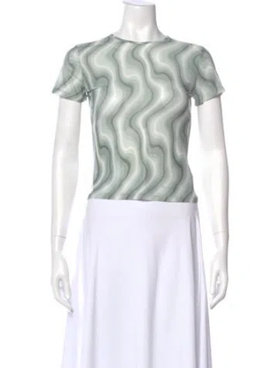 Pre-owned Miaou Printed Crew Neck T-shirt In Green