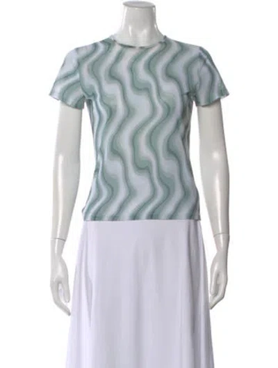Pre-owned Miaou Printed Crew Neck T-shirt In Green
