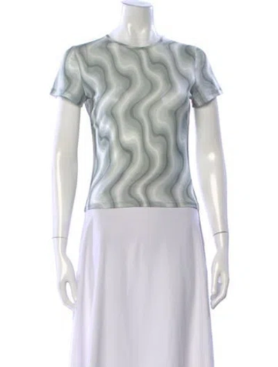 Pre-owned Miaou Printed Crew Neck T-shirt In Green