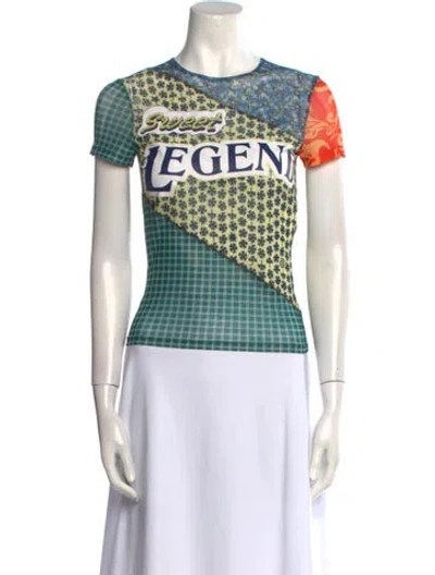 Pre-owned Miaou Printed Crew Neck T-shirt In Multi