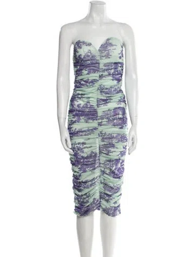 Pre-owned Miaou Printed Knee-length Dress In Green