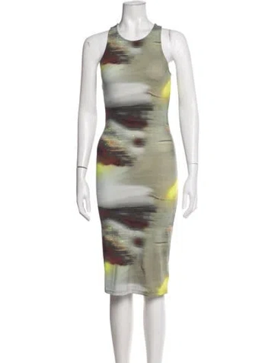 Pre-owned Miaou Printed Knee-length Dress In Green