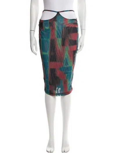 Pre-owned Miaou Printed Knee-length Skirt In Blue