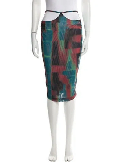 Pre-owned Miaou Printed Knee-length Skirt In Blue
