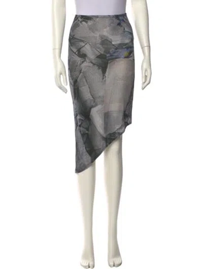 Pre-owned Miaou Printed Knee-length Skirt In Gray