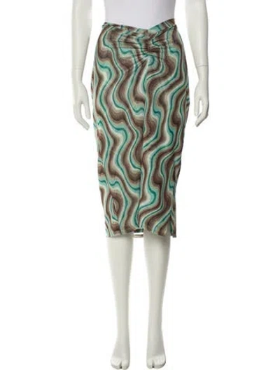 Pre-owned Miaou Printed Knee-length Skirt In Green