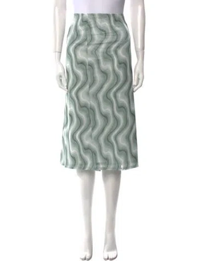 Pre-owned Miaou Printed Knee-length Skirt In Green