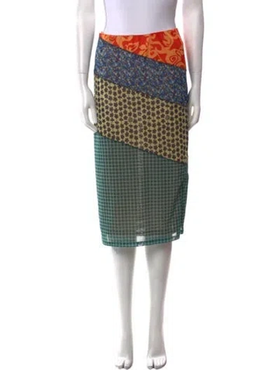 Pre-owned Miaou Printed Knee-length Skirt In Green
