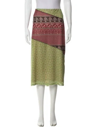 Pre-owned Miaou Printed Knee-length Skirt In Green