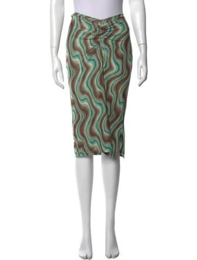 Pre-owned Miaou Printed Knee-length Skirt In Green