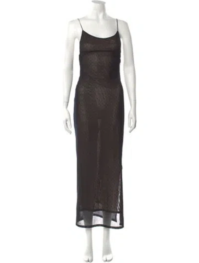 Pre-owned Miaou Printed Long Dress In Black