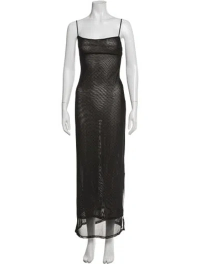 Pre-owned Miaou Printed Long Dress In Brown
