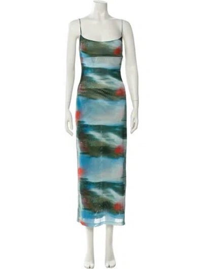 Pre-owned Miaou Printed Midi Length Dress In Multi