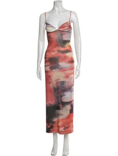 Pre-owned Miaou Printed Midi Length Dress W/ Tags In Multicolor