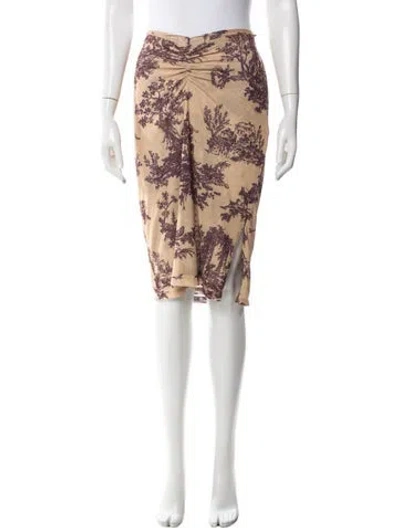 Pre-owned Miaou Printed Midi Length Skirt In Blue