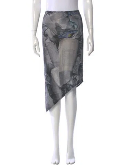 Pre-owned Miaou Printed Midi Length Skirt In Multi