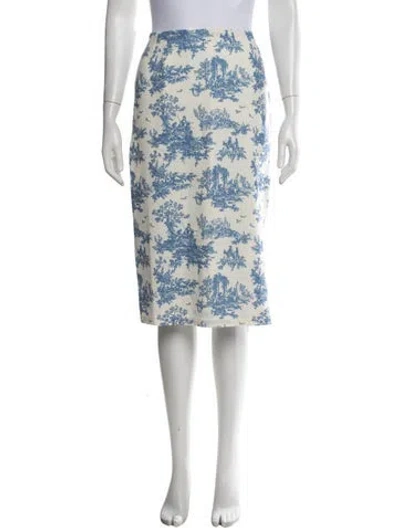Pre-owned Miaou Printed Midi Length Skirt In White