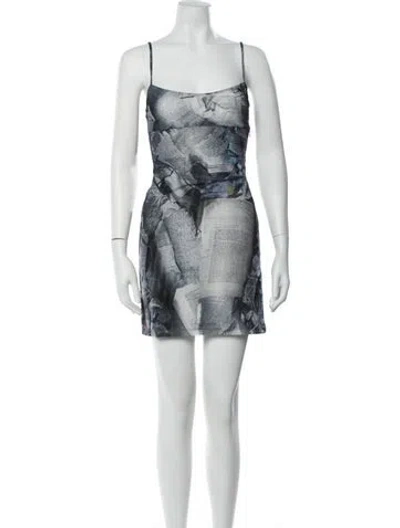 Pre-owned Miaou Printed Mini Dress In Blue