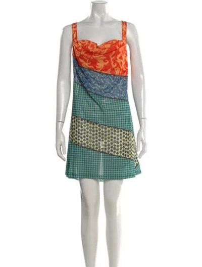 Pre-owned Miaou Printed Mini Dress In Multi